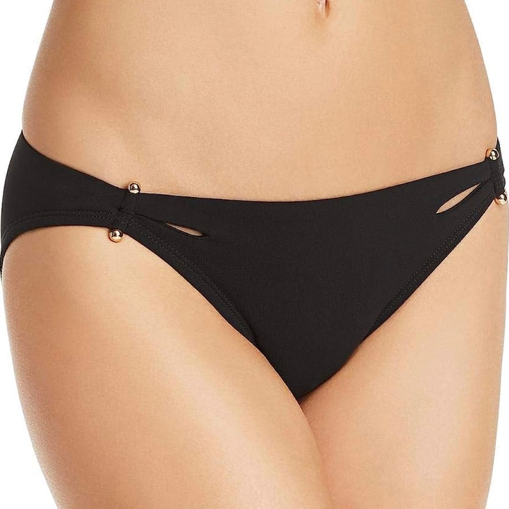 NWT Robin Piccone Luca Black Medium Barbell Swim Bottoms